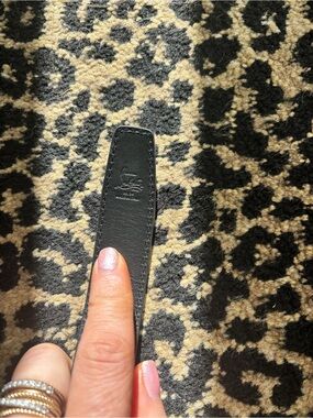 Christian Louboutin Black Leather Belt Strap with Subtle Logo